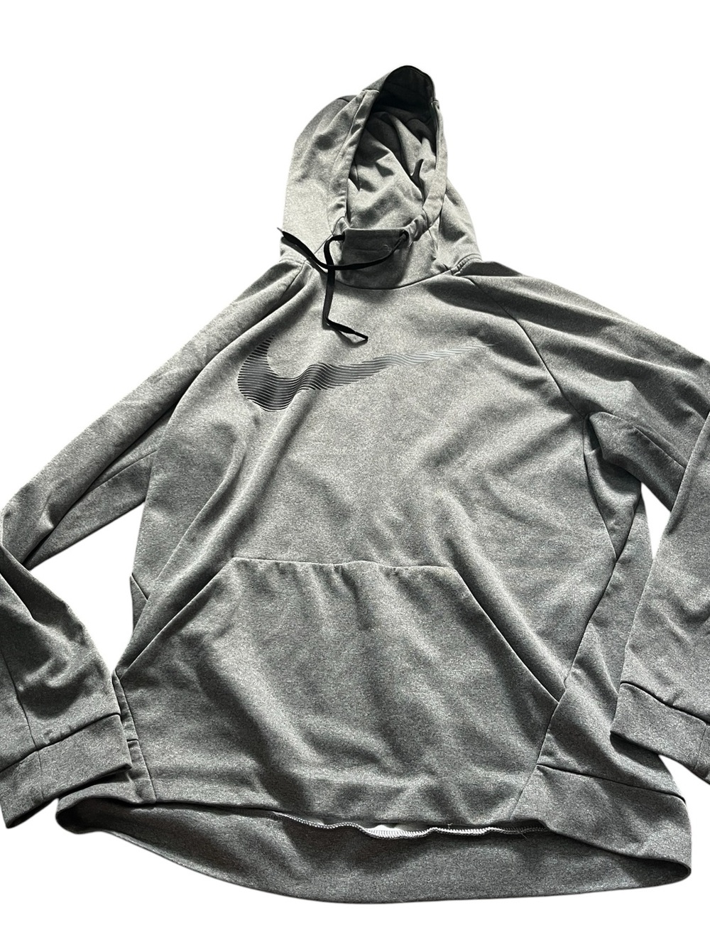 Nike Therma-Fit Mens Gray Hooded Pullover Sweatshirt Hoodie Size Large
